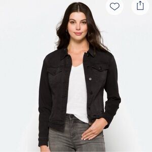 Stretch black denim jacket size small